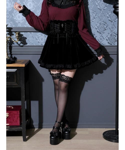 NOEMIE（ノエミー） スカート ダブルスピンドルゴシックフレアベロア