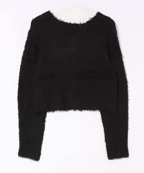 「Q」 ニットカーディガン MEDIUM ライトブルー レディース_画像2