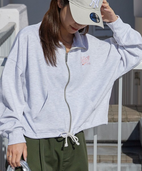 ROXY（ロキシー） ジャージ ROXY WITH HEART ZIP クロップド丈 ジップ