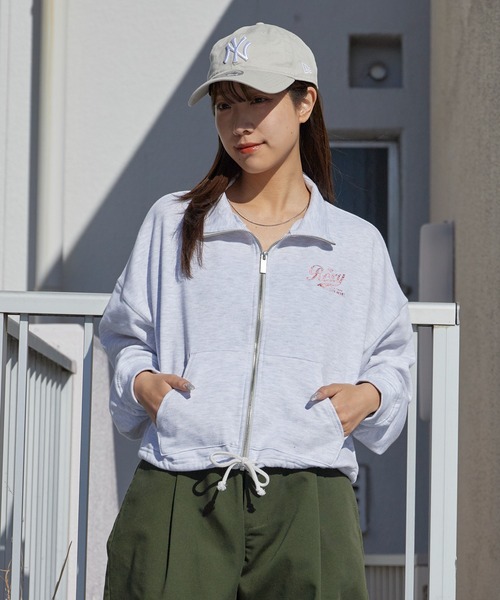 ROXY（ロキシー） ジャージ ROXY WITH HEART ZIP クロップド丈 ジップ