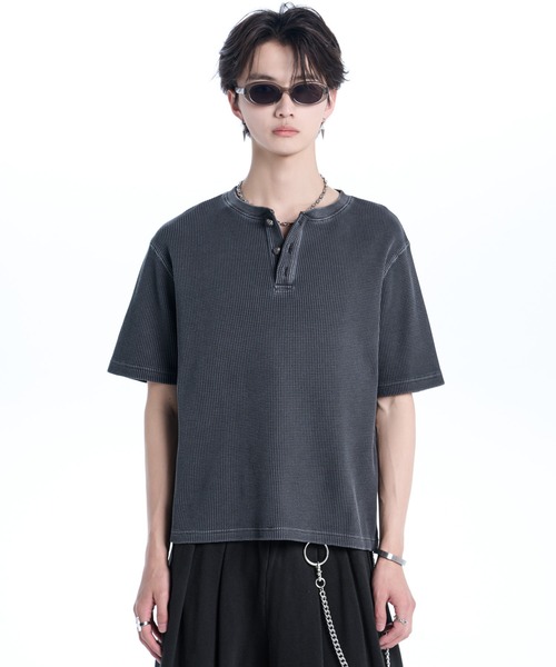 ADRER（アドラー） tシャツ Waffle Heavy Henley Neck Tee / ワッフル