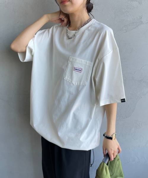 uvカット tシャツ 「Marmot/マーモット」 別注 ドローコード付き ワッペンロゴ ポケットTシャツ「追加」 レディース メンズの画像