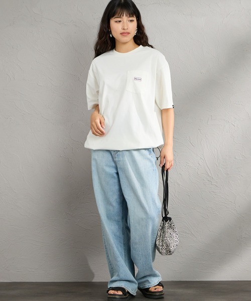 uvカット tシャツ 「Marmot/マーモット」 別注 ドローコード付き ワッペンロゴ ポケットTシャツ「追加」 レディース メンズの画像