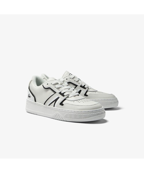 「LACOSTE」 ローカットスニーカー 22.5cm ホワイト×ブラック レディース_画像2