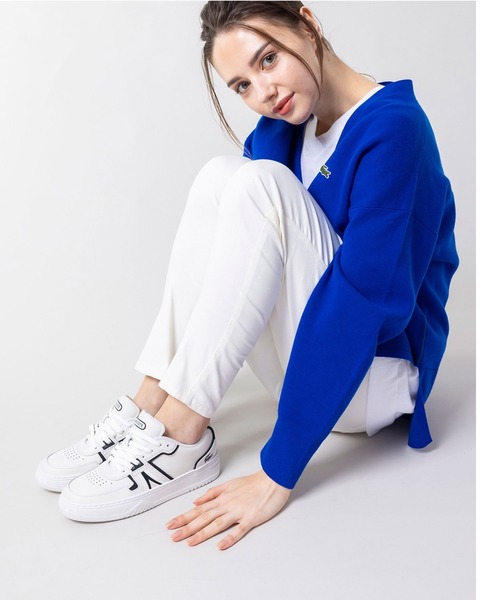 「LACOSTE」 ローカットスニーカー 22.5cm ホワイト×ブラック レディース_画像6