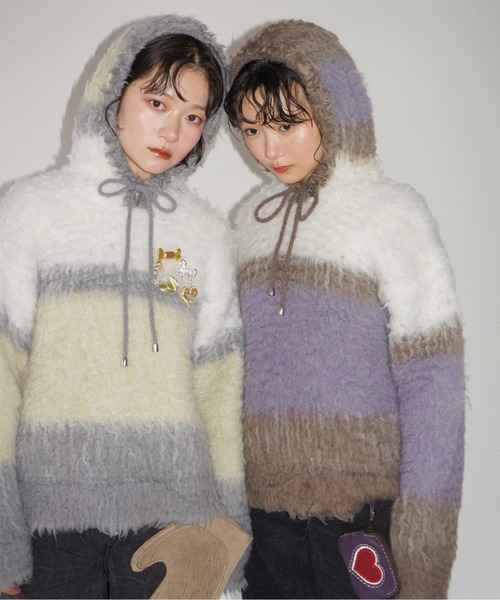 「musubore」 長袖ニット FREE ブラウン レディース_画像8