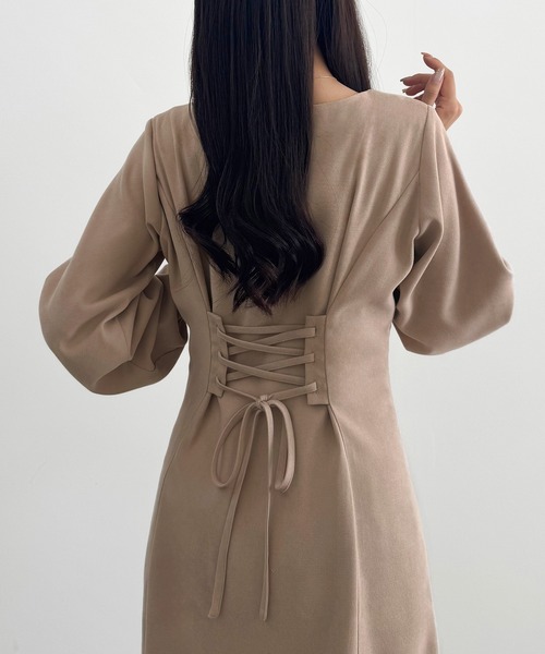 「CENEA」 長袖ワンピース MEDIUM チャコール レディース_画像2