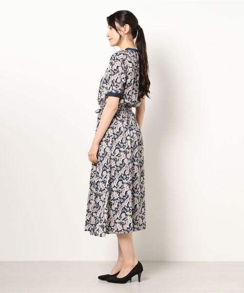 「PREFERIR」 半袖ワンピース MEDIUM ネイビー レディース_画像4