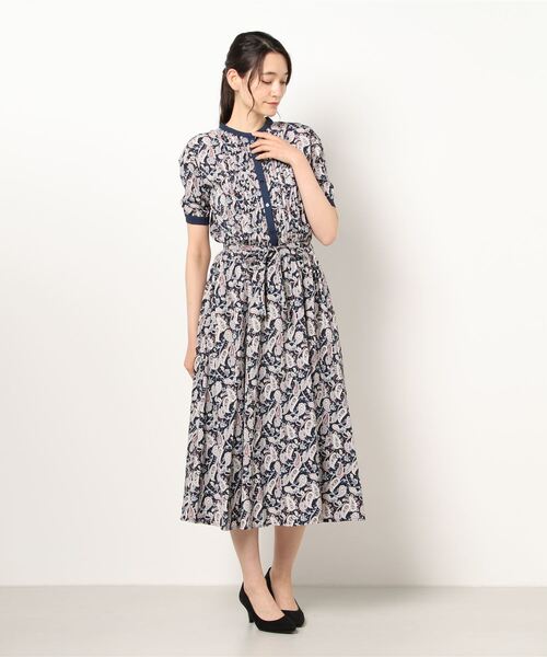 「PREFERIR」 半袖ワンピース MEDIUM ネイビー レディース_画像5