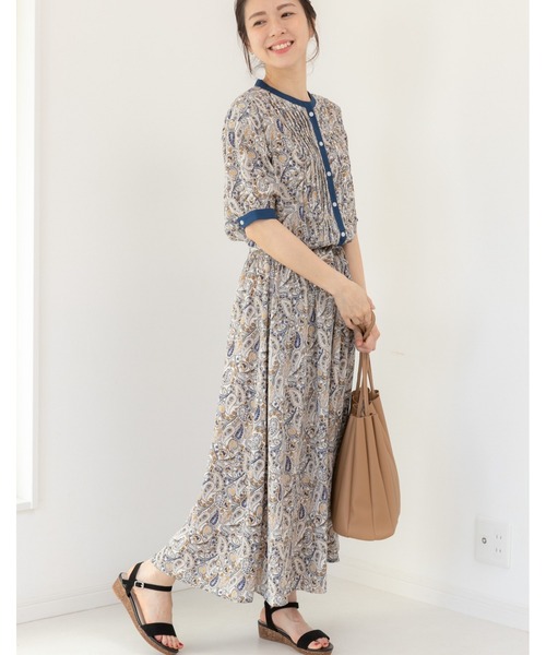 「PREFERIR」 半袖ワンピース MEDIUM ネイビー レディース_画像7