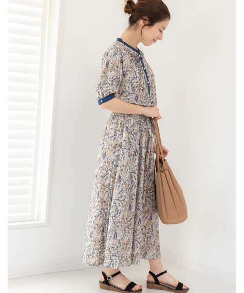 「PREFERIR」 半袖ワンピース MEDIUM ネイビー レディース_画像9