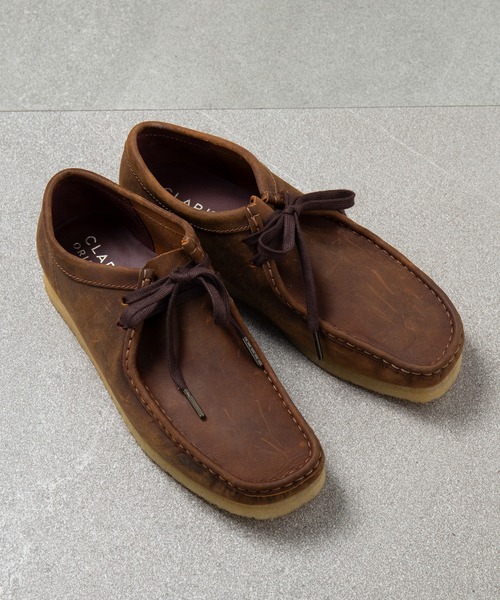 「Clarks」 モカシンシューズ 9h ブラック メンズの画像
