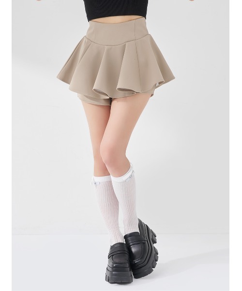 新品タグ付き ダーリッチ 美シルエットフレアミニスカート ベージュ フリー Darich（ダーリッチ） スカート 美シルエットフレアミニスカート
