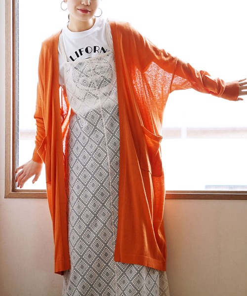 mame ☆ 18AW ロングカーディガン zootie（ズーティー） カーディガン コットンリネン トッパーロング