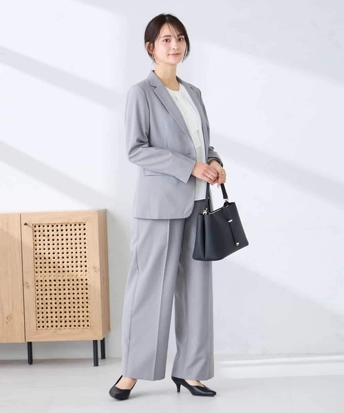 ジャケット テーラードジャケット 「洗える/UVカット」リネンライクストレッチテーラードジャケット レディースの画像