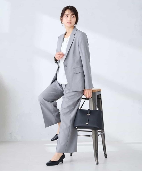 ジャケット テーラードジャケット 「洗える/UVカット」リネンライクストレッチテーラードジャケット レディースの画像