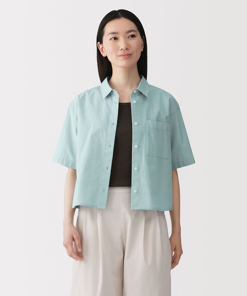 無印良品（MUJI） ブラウス シャツ 半袖 婦人 涼感 半袖シャツ