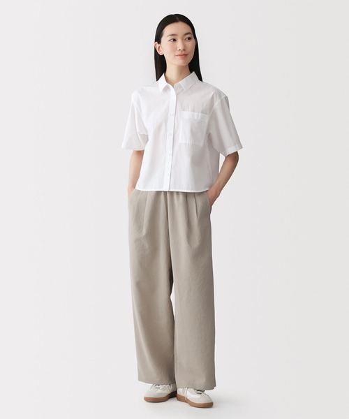 無印良品（MUJI） ブラウス シャツ 半袖 婦人 涼感 半袖シャツ