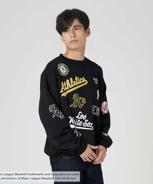 「MLB」 スウェットカットソー X-LARGE ブラック メンズ_画像2