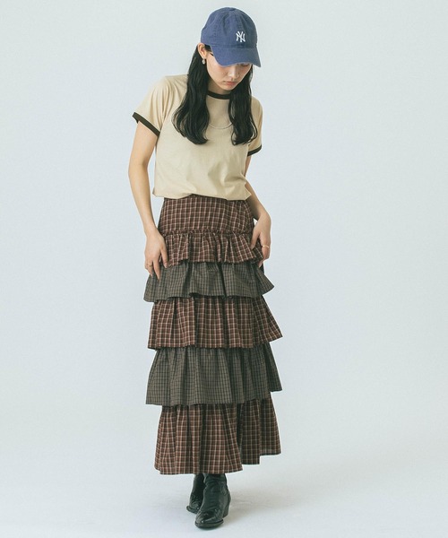 「ROSE BUD」 フリルスカート ONE SIZE ブラウン レディース_画像4