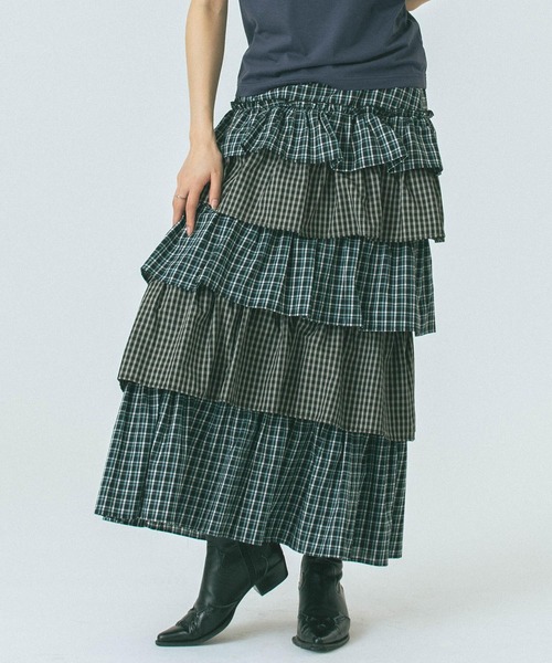 「ROSE BUD」 フリルスカート ONE SIZE ブラウン レディース_画像6