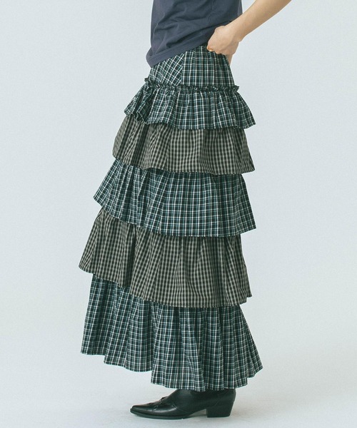 「ROSE BUD」 フリルスカート ONE SIZE ブラウン レディース_画像7