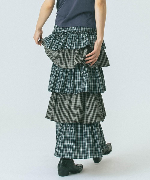「ROSE BUD」 フリルスカート ONE SIZE ブラウン レディース_画像8