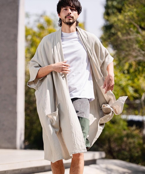 CAMBIO（カンビオ） カーディガン mcg3807-Nylon Rayon Linen KIMONO