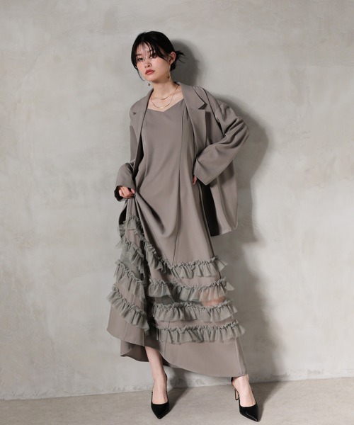 「Kana」 コンビワンピース S チャコールグレー レディース_画像6