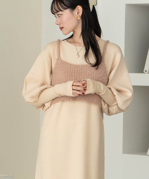 hinari（ヒナリ） コンビワンピース SMALL ベージュ レディース