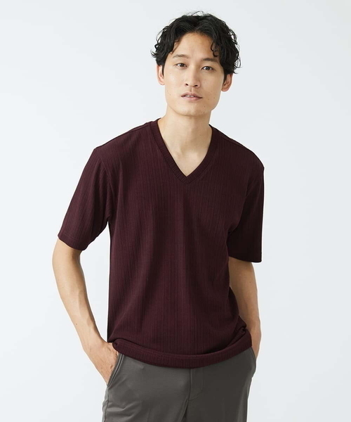 「MK MICHEL KLEIN HOMME 」 半袖Tシャツ 51 ボルドー メンズ_画像6