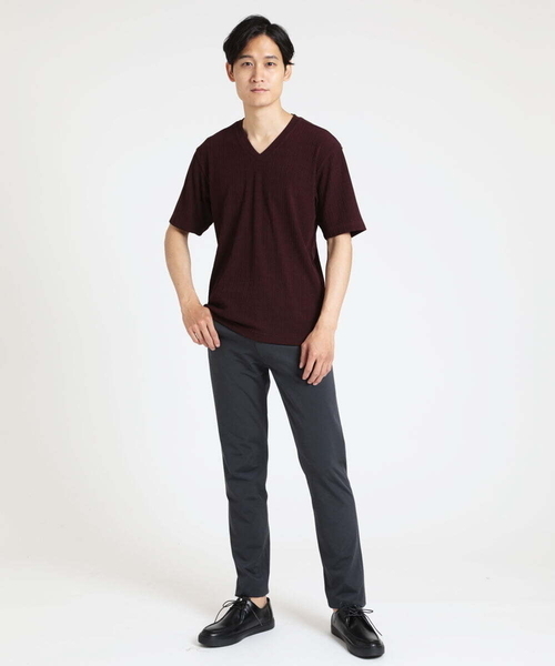 「MK MICHEL KLEIN HOMME 」 半袖Tシャツ 51 ボルドー メンズ_画像8