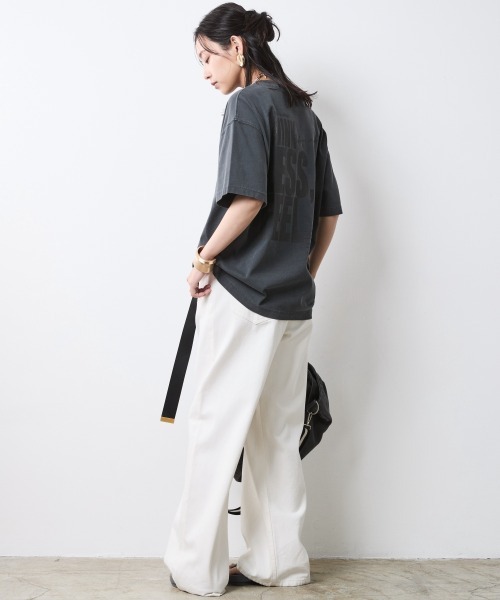 「CHIC STYLE」 半袖Tシャツ 5L チャコール レディース_画像6