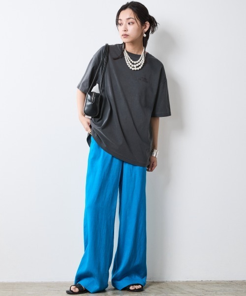 「CHIC STYLE」 半袖Tシャツ 5L チャコール レディース_画像8