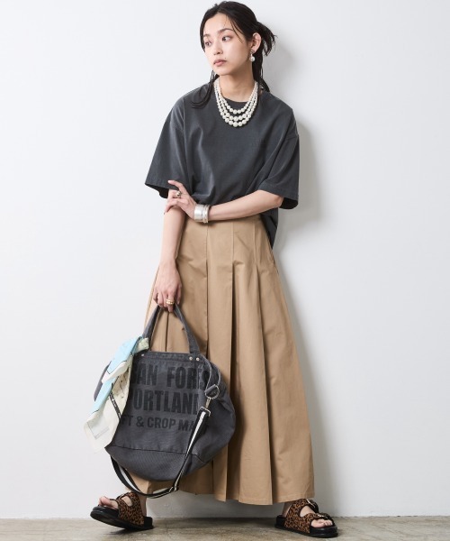「CHIC STYLE」 半袖Tシャツ 5L チャコール レディース_画像9