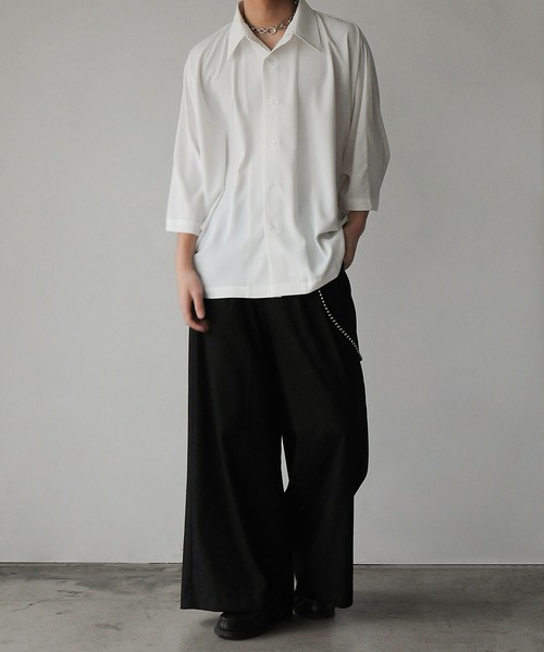 「Nilway」 7分袖シャツ LARGE オフホワイト メンズ_画像9