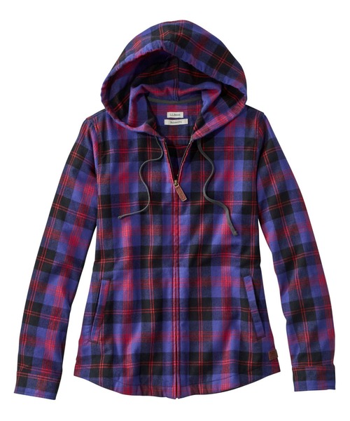 Hiroking★L.L.Beanフード付きフランネルパーカーシャツ★ L.L.Bean（エルエルビーン） パーカー スコッチ・プラッド・フランネル
