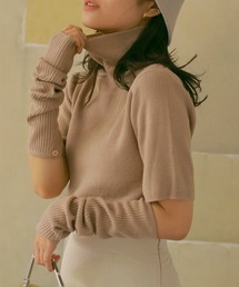 ☆RED VALENTINO☆花飾りネック カシミヤ混 長袖タートルニット ニット セーター ベーシックタートルニット レディース