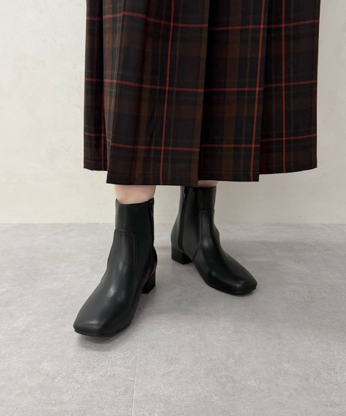 WA ORiental TRaffic ブーツ スクエアトゥ プレーン ショートブーツ