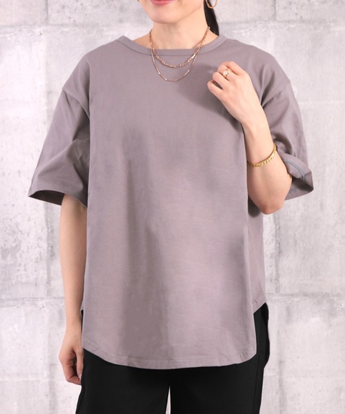 COO+i tシャツ 半袖サイドスリットカットソー レディース
