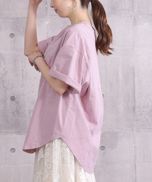 COO+i tシャツ 半袖サイドスリットカットソー レディース