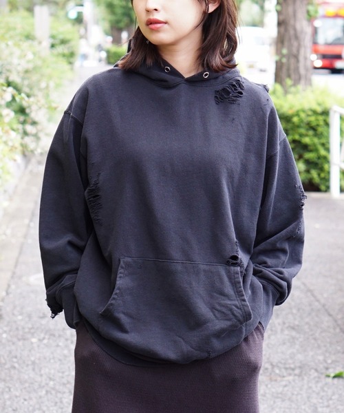 新品 (スリフティー ルック) WORN-OUT PULL HOODIE THRIFTY LOOK パーカー LOOK/スリフティールック WORN-OUT PULL