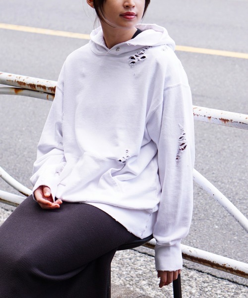 新品 (スリフティー ルック) WORN-OUT PULL HOODIE THRIFTY LOOK パーカー LOOK/スリフティールック WORN-OUT PULL