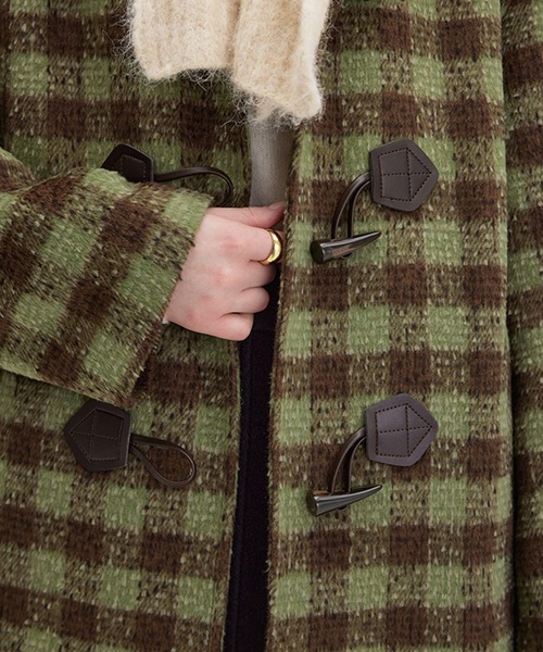 ダッフルコート コート ボアカラー ブロックチェック FD23W301「Fano