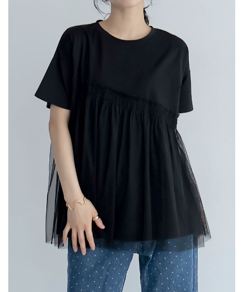 Re:EDIT（リエディ） tシャツ チュールドッキングビスチェライクベア 