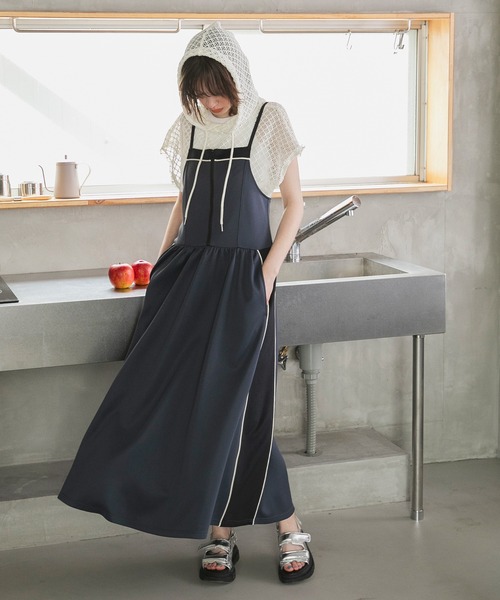 forksy.（フォルクシー） ワンピース 夏 「forksy.」ハーフジップ配色
