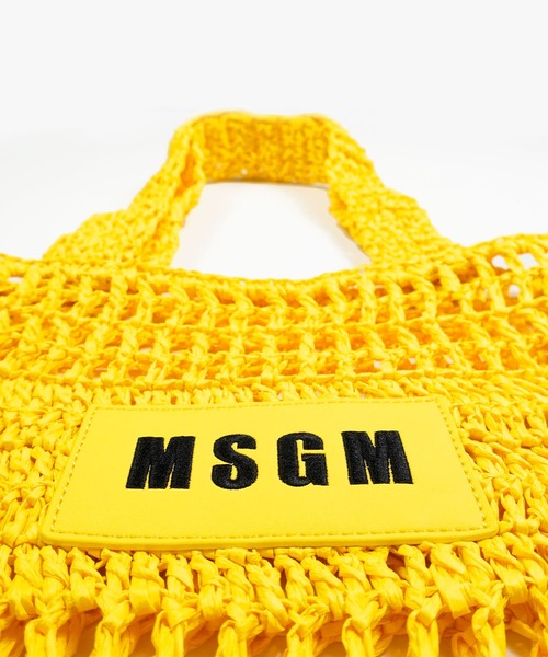MSGM KIDS レッスンバッグ ラフィアネット ロゴトートバッグ