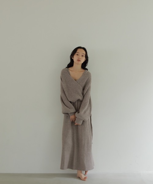 CASA FLINE」 ニットワンピース FREE ライトグレー レディース  