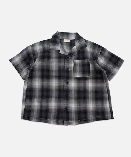 JAM & LINK ブラウス シャツ オンブレチェック 半袖シャツ キッズ 子供