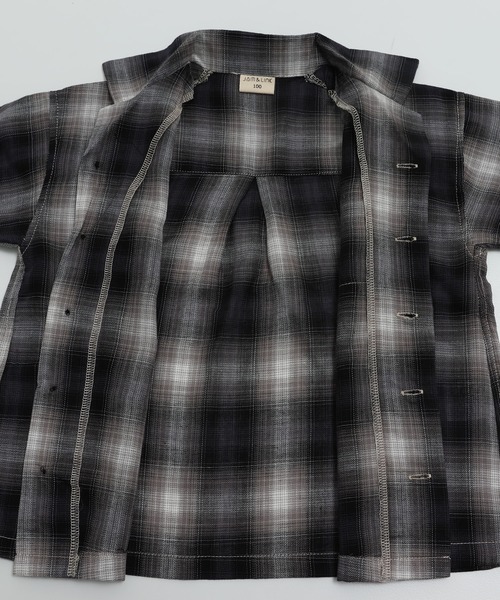 JAM & LINK ブラウス シャツ オンブレチェック 半袖シャツ キッズ 子供